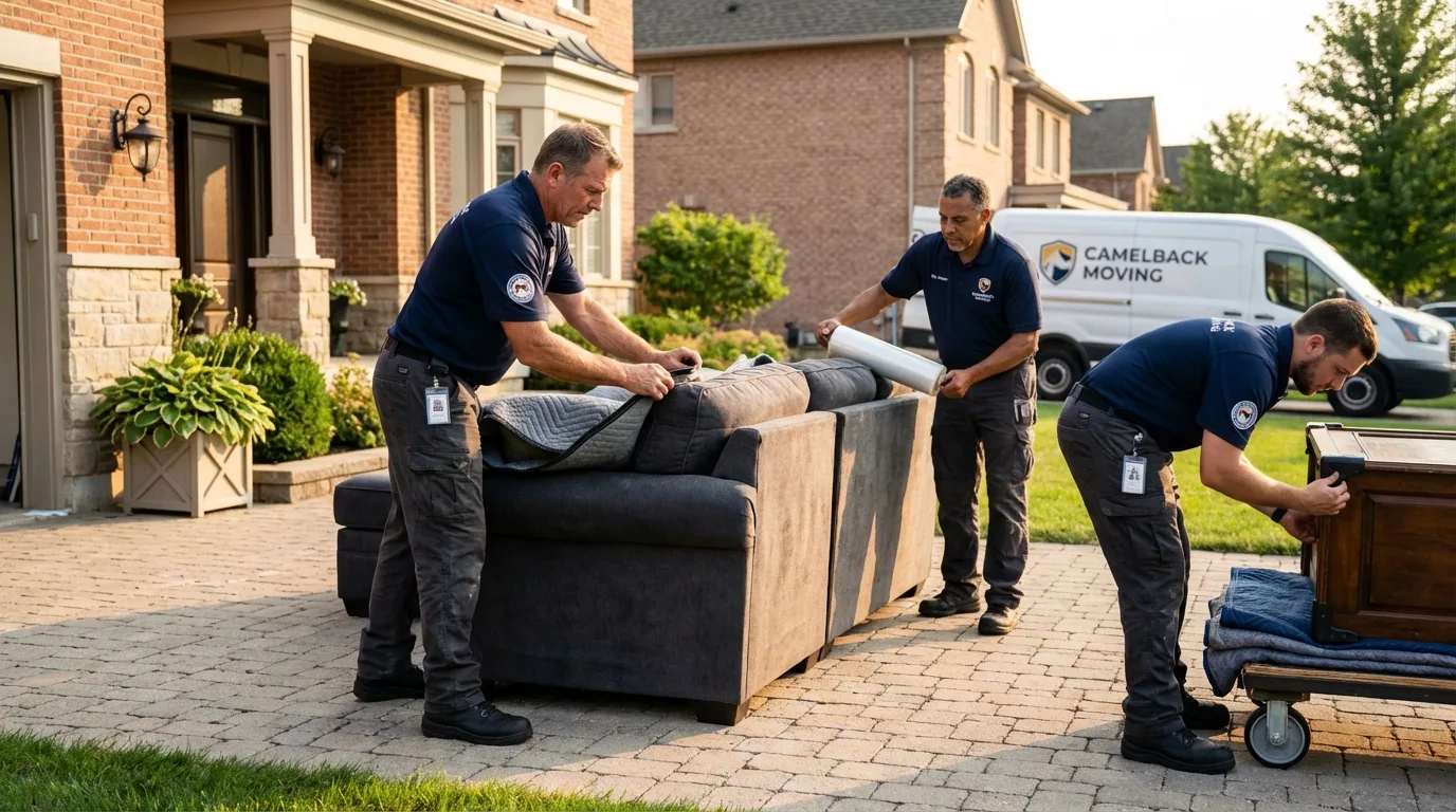 Large estate moving crew wrapping furniture in Pittsboro, MS